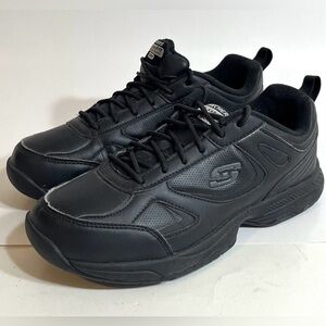 Skechers Work Womens Sz 7.5 EW Dighton-Bricelyn Slip Resistant Black Shoes